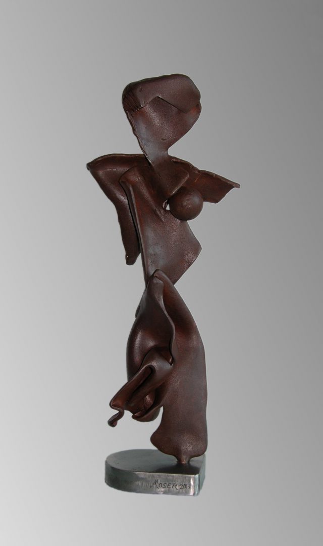 Lola - Sculpture en acier oxidé